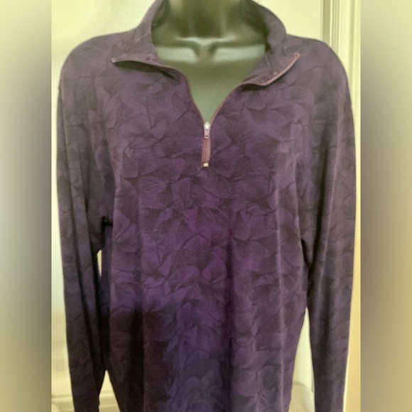 REI Large Purple Pullover Long Sleeve 3/4 Zip Top Lightweight size L Ginko leaf - Picture 2 of 6